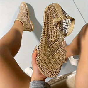 Cleo - Chaussures plates avec décoration en strass pour femmes