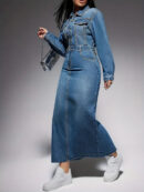 Lydia - Robe élégante à manches longues en jean pour femme