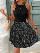 Glorietta - Robe sans manches à imprimé floral et bordure en dentelle