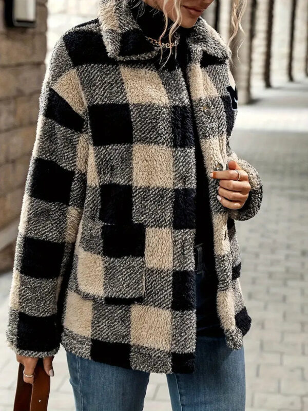 Debra - Manteau à revers et à carreaux – Image 3