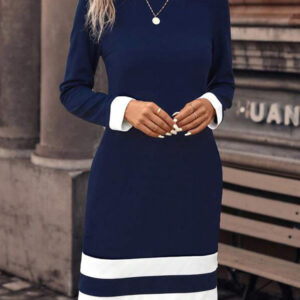 Emily - Robe tricotée à la mode à manches longues pour femme