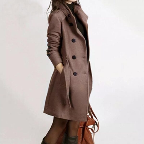 Alana - Manteau à la mode avec double rangée de boutons – Image 2