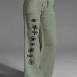 Amanda - Pantalon imprimé pour femmes avec cordon de serrage et motif floral