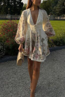 Adrienne - Mini-robe trapèze à motif floral