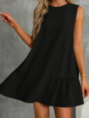 Dorsey - Robe d'été noire élégante à coupe trapèze
