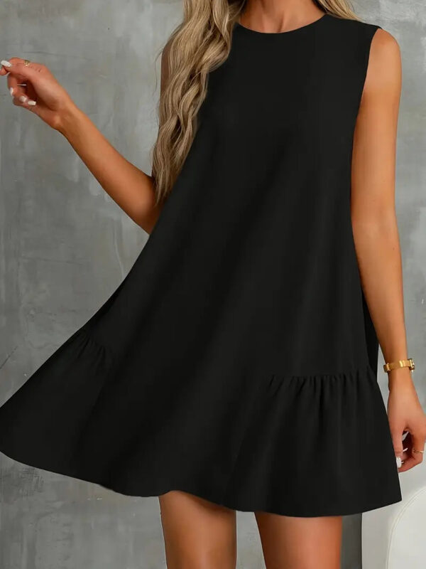 Dorsey - Robe d'été noire élégante à coupe trapèze – Image 2