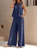Hope - Ensemble composé d'un haut sans manches et d'un pantalon à jambes larges