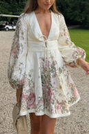 Adrienne - Mini-robe trapèze à motif floral