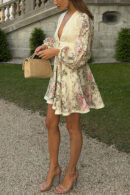 Adrienne - Mini-robe trapèze à motif floral