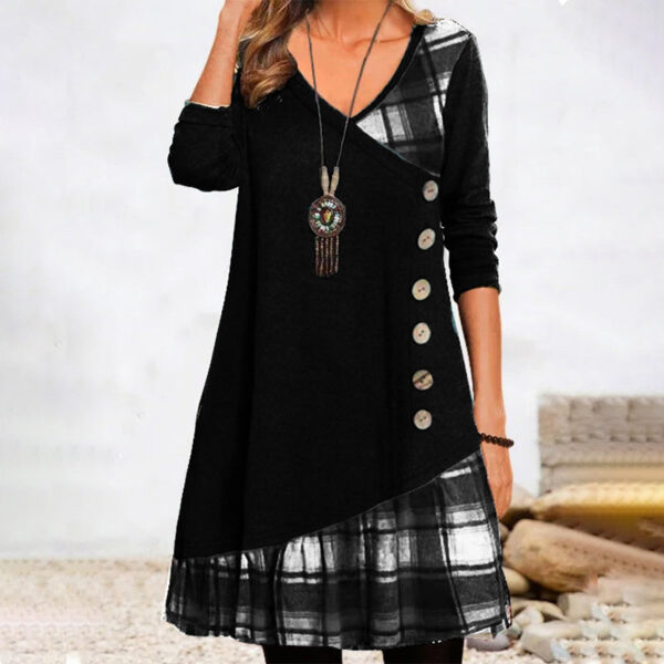 Lillie - Robe à carreaux à manches longues – Image 2