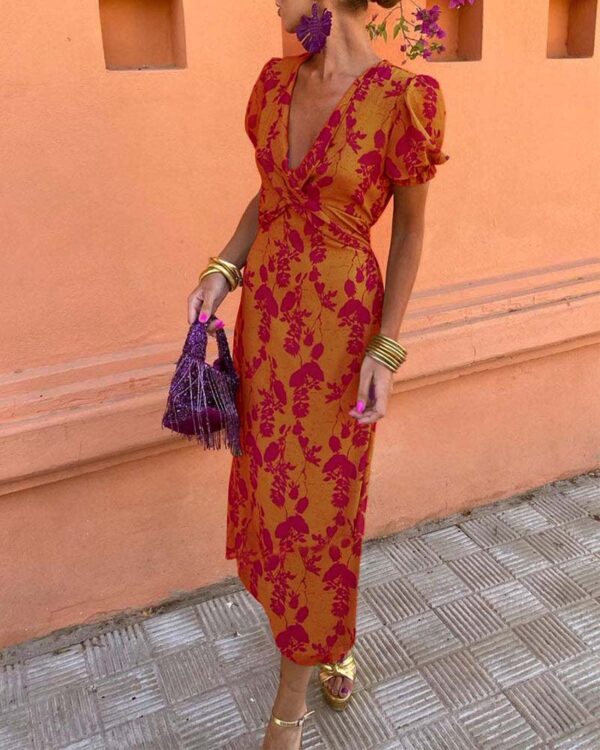 Evalena - Robe longue élégante à manches bouffantes pour femmes – Image 2