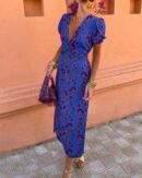 Evalena - Robe longue élégante à manches bouffantes pour femmes