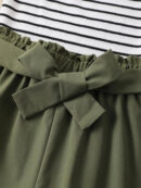 Caldonia - Top rayé à encolure asymétrique et short ceinturé