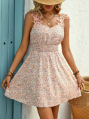 Alida - Robe bohème à imprimé floral et col en V sans manches