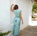 Catalina - Top à manches courtes avec ceinture taille haute Ensemble jupe longue