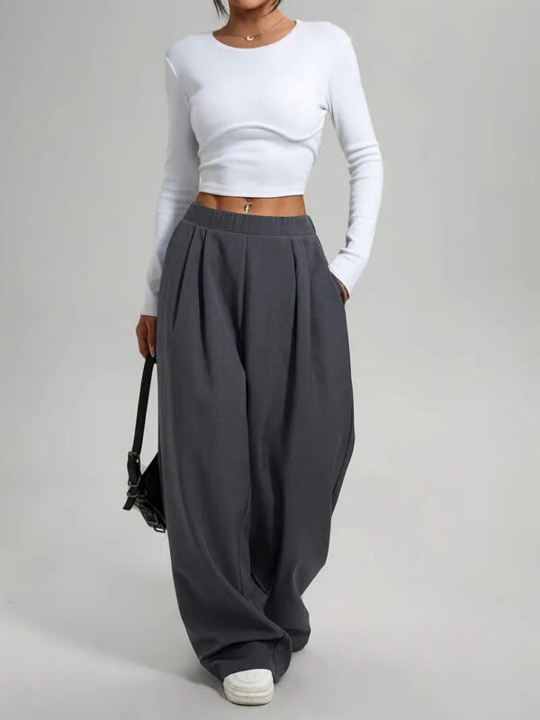 Esther - Pantalon large taille haute pour femme – Image 7