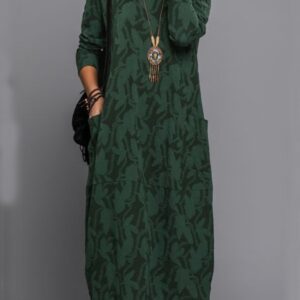 Adel - Robe sac à manches longues imprimée