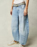 Adeline - Jeans Barrel à taille moyenne pour femmes