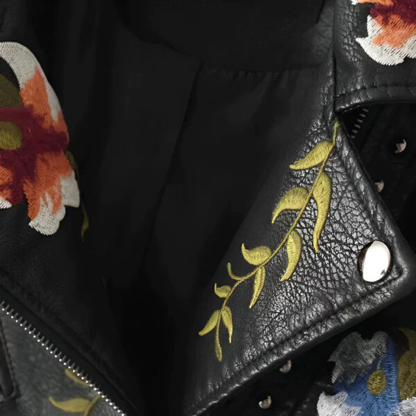 Idaira - Veste En Cuir Avec Broderie De Fleurs – Image 5