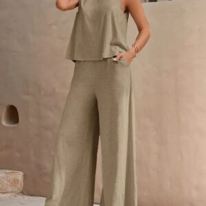 Hope - Ensemble composé d'un haut sans manches et d'un pantalon à jambes larges