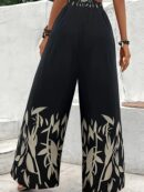 Irena - Pantalon à cordon de serrage à jambes larges, imprimé, pour femmes