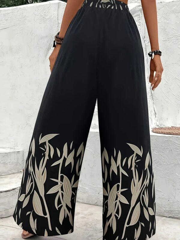 Irena - Pantalon à cordon de serrage à jambes larges, imprimé, pour femmes – Image 2