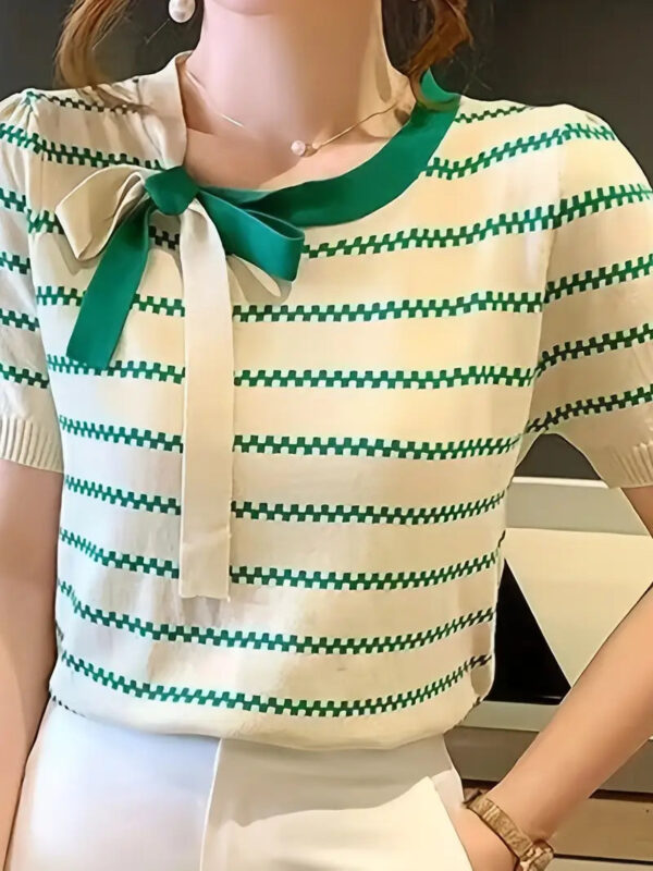Amaranth - Chemise en tricot rayée pour femme – Image 3