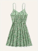 Ardelia - Robe à bretelles spaghetti et col en V à imprimé floral pour femme