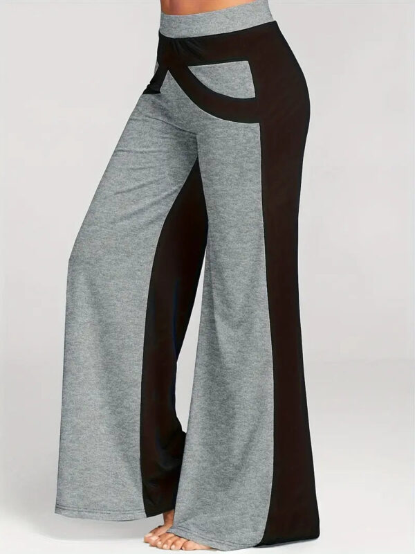 Damaris - Pantalon large avec motif à blocs de couleurs