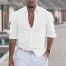 Dino - Chemise en Lin pour Homme avec Col Revers