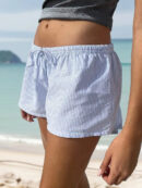 Helena - Short rayé taille basse avec cordon de serrage