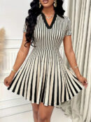 Armelda - Robe polo élégante à rayures pour femme