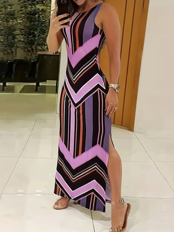 Janet - Robe longue sans manches avec fente latérale – Image 3