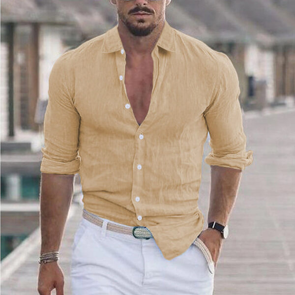 Dino - Chemise en Lin pour Homme avec Col Revers – Image 4