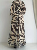 Chloe - Robe longue élégante imprimée avec ceinture