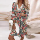 Frances -  Robes à col en V avec motifs floraux