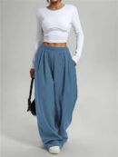 Esther - Pantalon large taille haute pour femme