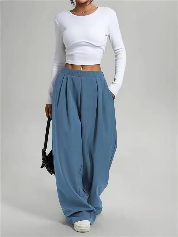 Esther - Pantalon large taille haute pour femme – Image 5