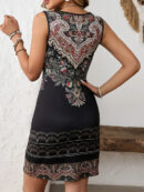 Anne - Bohemian Floral Print V-Neck Sleeveless Dress