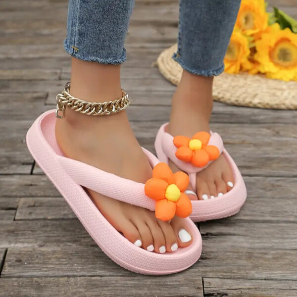 Erin - Pantoufles pour femmes avec décoration en forme de tournesol – Image 6