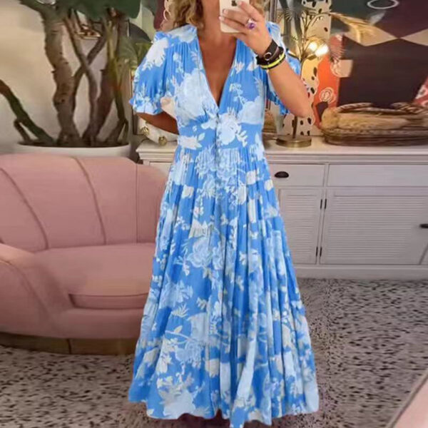 Celia - Robe longue avec décolleté en V – Image 2