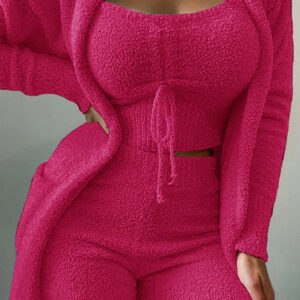 Ensemble de pantalons de pyjama 3 pièces en polaire Cosy A La Mode