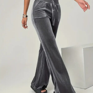 Gladys - Pantalon évasé en velours élégant