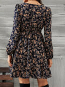 Carol - Robe à col en V avec bordure en dentelle et motif floral