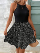 Glorietta - Robe sans manches à imprimé floral et bordure en dentelle