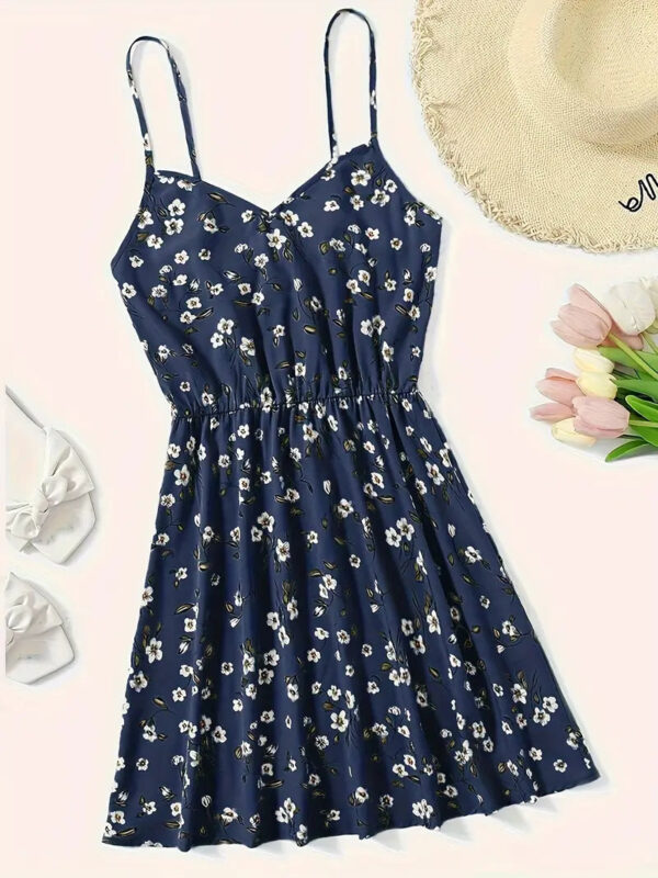 Ardelia - Robe à bretelles spaghetti et col en V à imprimé floral pour femme – Image 5