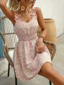 Alida - Robe bohème à imprimé floral et col en V sans manches