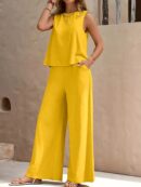 Hope - Ensemble composé d'un haut sans manches et d'un pantalon à jambes larges