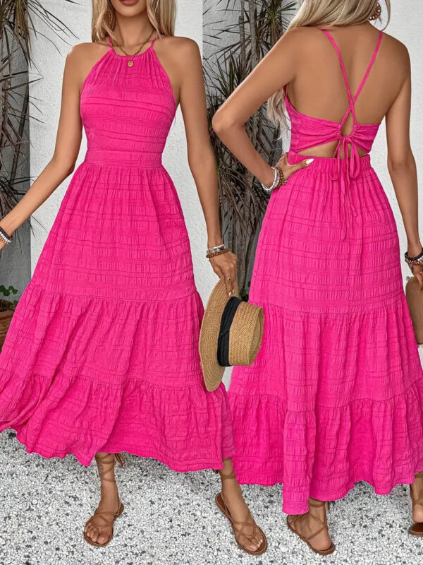 Charlene - Robe d'été chic à bretelles dos nu