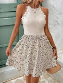 Glorietta - Robe sans manches à imprimé floral et bordure en dentelle